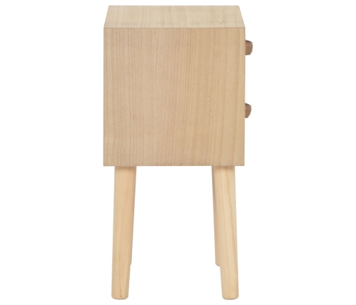 Mesita de noche con 2 cajones madera maciza pino 30x25x49,5 cm