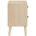 Mesita de noche con 2 cajones madera maciza pino 40x30x49,5 cm