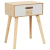 Mesita de noche con cajón madera pino maciza 44x30x58,5 cm