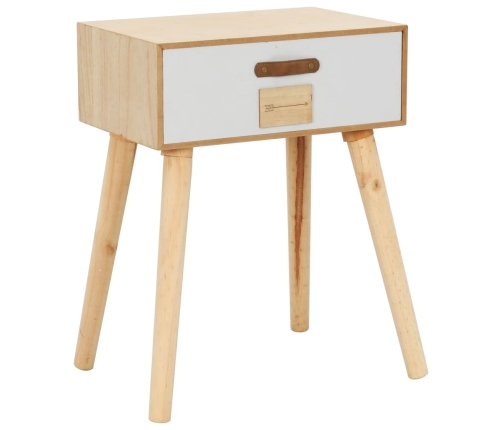 Mesita de noche con cajón madera pino maciza 44x30x58,5 cm