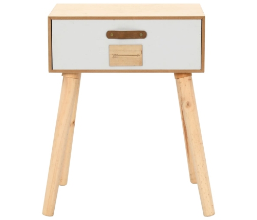 Mesita de noche con cajón madera pino maciza 44x30x58,5 cm