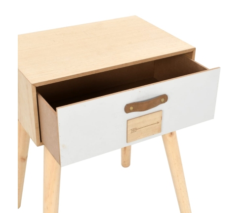 Mesita de noche con cajón madera pino maciza 44x30x58,5 cm