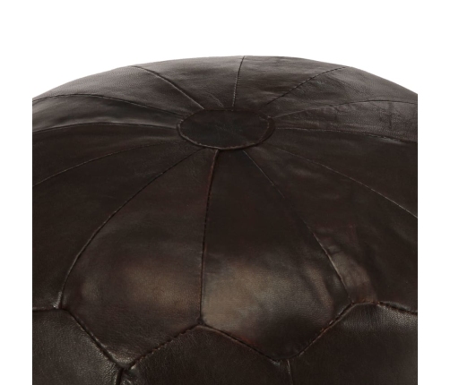 vidaXL Puf marrón oscuro 40x35 cm cuero auténtico de cabra