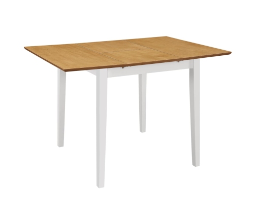 Mesa de comedor extensible MDF blanca (80-120)x80x74 cm