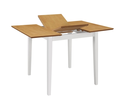 Mesa de comedor extensible MDF blanca (80-120)x80x74 cm