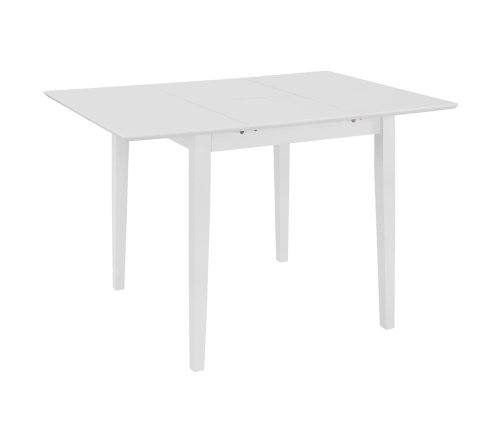 Mesa de comedor extensible MDF blanca (80-120)x80x74 cm