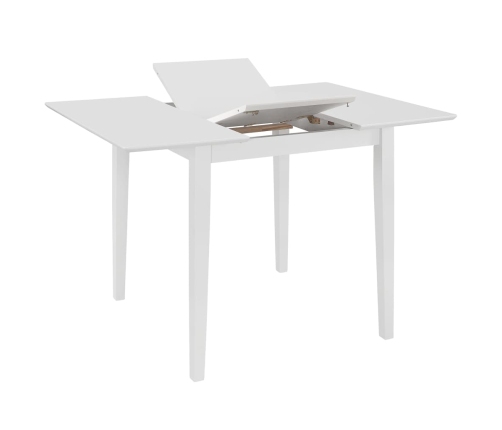 Mesa de comedor extensible MDF blanca (80-120)x80x74 cm