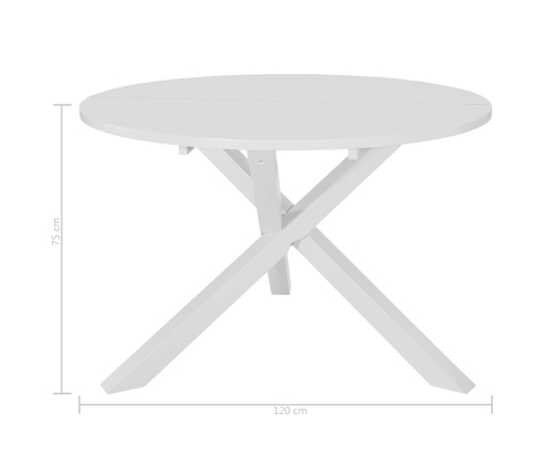 Mesa de comedor MDF blanca 120x75 cm