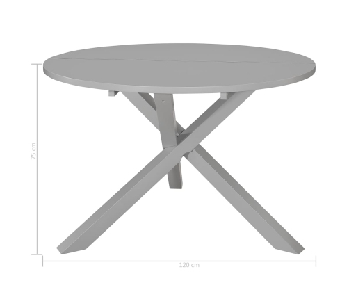 Mesa de comedor de MDF gris 120x75 cm