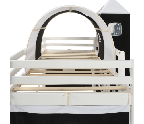 Cama alta para niños tobogán y escalera madera pino 97x208 cm