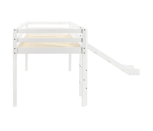 Cama alta para niños tobogán y escalera madera pino 97x208 cm