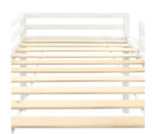 Cama alta para niños tobogán y escalera madera pino 97x208 cm