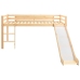 Cama alta para niños tobogán y escalera madera pino 97x208 cm