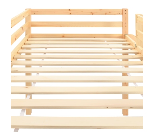 Cama alta para niños tobogán y escalera madera pino 97x208 cm