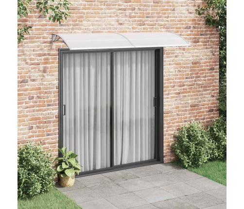 Marquesina para puerta PC gris y transparente 240x75 cm