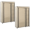 Armarios plegables 2 unidades de tela color crema 110x45x175 cm