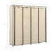 Armario con 4 compartimentos color crema 175x45x170 cm