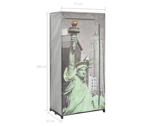 Armario de tela New York 75x45x160 cm