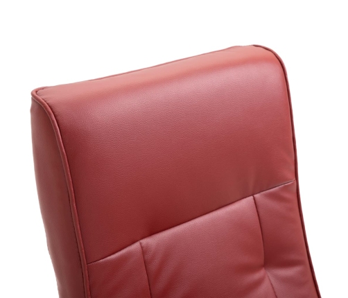 Sillón de masaje de cuero sintético rojo tinto