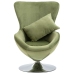 Sillón egg giratorio con cojín terciopelo verde