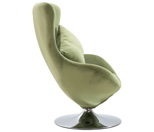 Sillón egg giratorio con cojín terciopelo verde