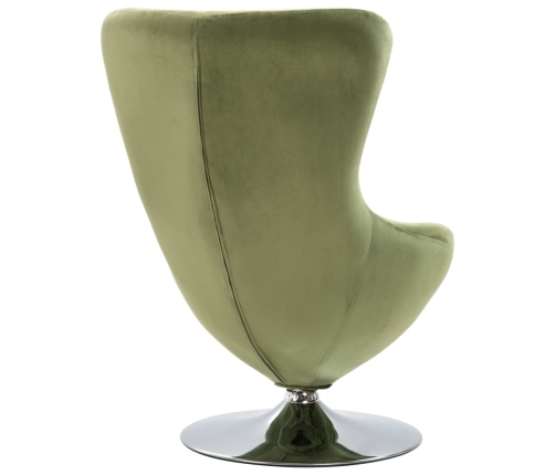 Sillón egg giratorio con cojín terciopelo verde