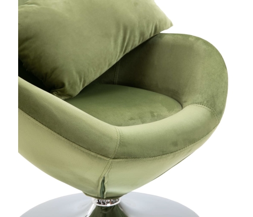 Sillón egg giratorio con cojín terciopelo verde