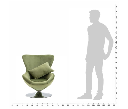 Sillón egg giratorio con cojín terciopelo verde