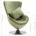 Sillón egg giratorio con cojín terciopelo verde