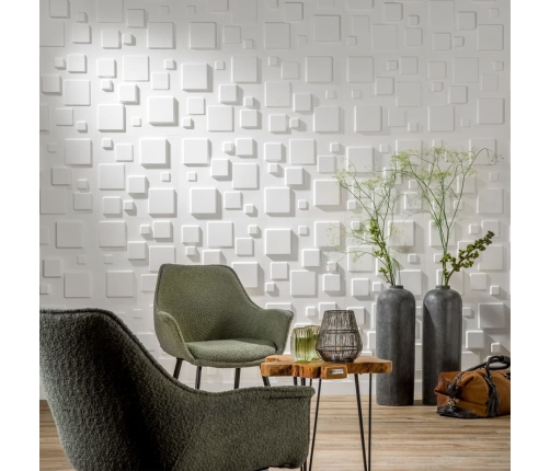 WallArt Paneles de pared 3D 24 uds GA-WA09 diseño Squares