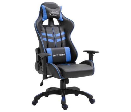 Silla de gaming de cuero sintético azul