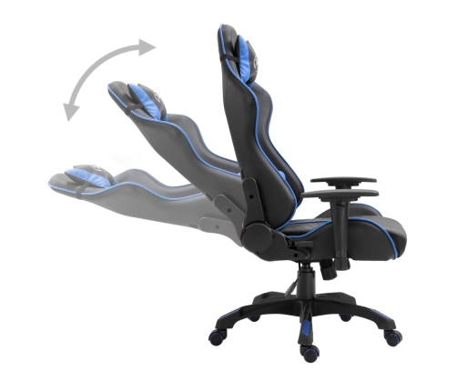 Silla de gaming de cuero sintético azul