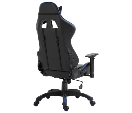 Silla de gaming de cuero sintético azul