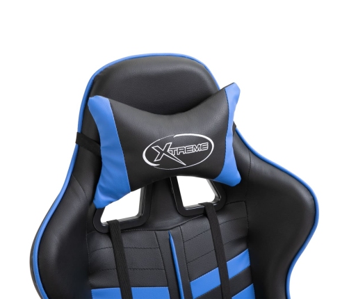 Silla de gaming de cuero sintético azul