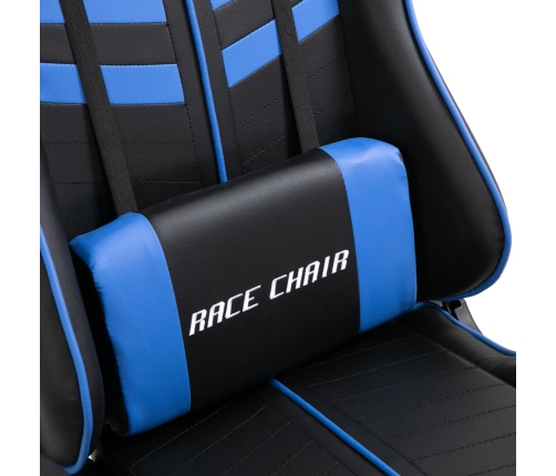 Silla de gaming de cuero sintético azul