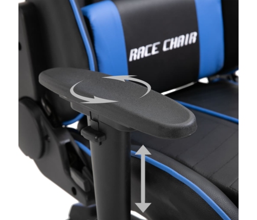 Silla de gaming de cuero sintético azul