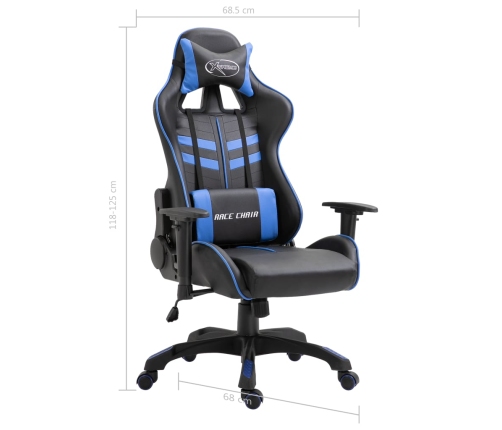 Silla de gaming de cuero sintético azul