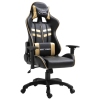 Silla de gaming de cuero sintético dorado