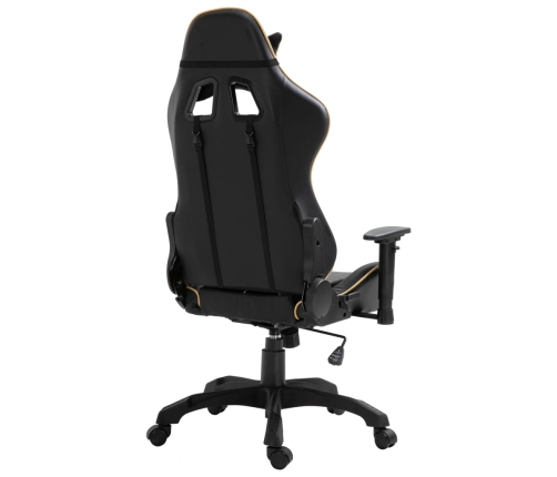 Silla de gaming de cuero sintético dorado