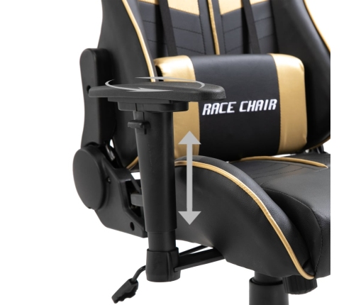 Silla de gaming de cuero sintético dorado