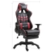 Silla gaming con reposapiés cuero sintético color vino tinto