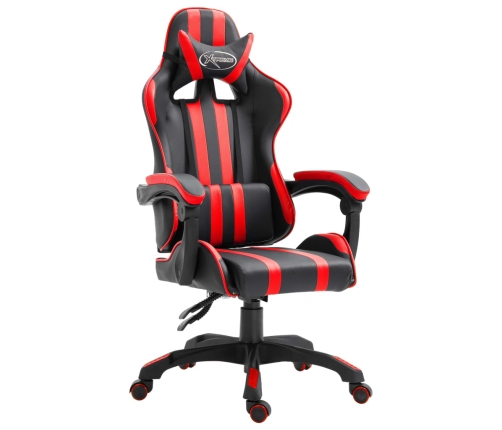 Silla de gaming de cuero sintético rojo