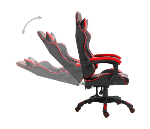 Silla de gaming de cuero sintético rojo