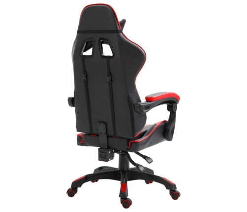 Silla de gaming de cuero sintético rojo