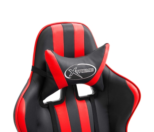 Silla de gaming de cuero sintético rojo