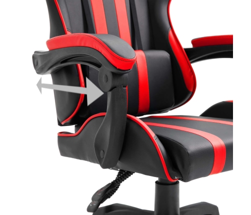 Silla de gaming de cuero sintético rojo