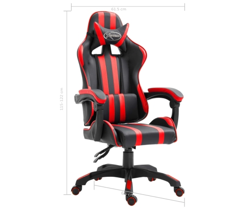 Silla de gaming de cuero sintético rojo