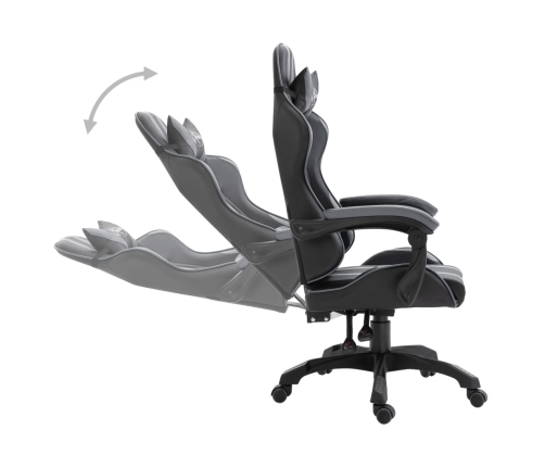 Silla de gaming de cuero sintético gris