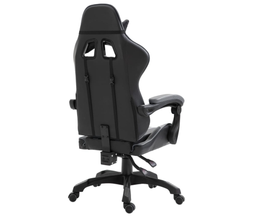 Silla de gaming de cuero sintético gris