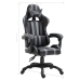 Silla de gaming de cuero sintético gris